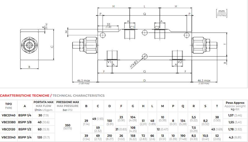 ZAWÓR HYDRAULICZNY OVERCENTER VBCD 1/2 DE-A