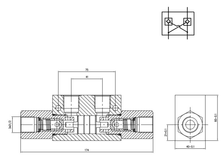 ZAWÓR HYDRAULICZNY ZWROTNY BLIŹNIACZY VRDE 1/2