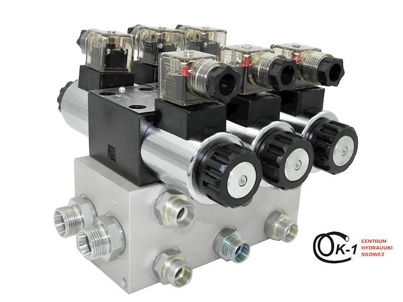 ROZDZIELACZ HYDRAULICZNY 3 SEKCJE 60L CETOP elektryczny 12V