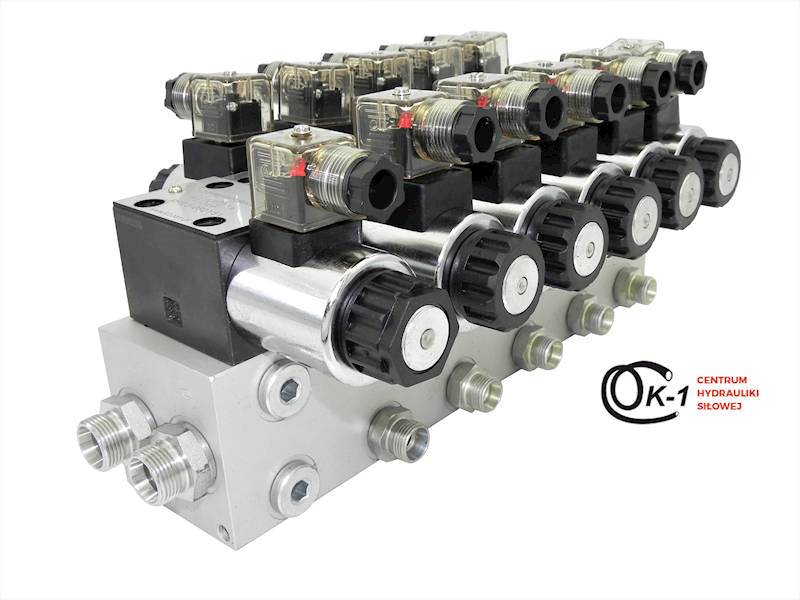 ROZDZIELACZ CETOP 5 SEKCJE 60L elektryczny + odciążenie 12V