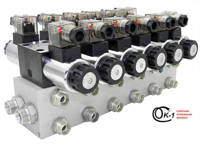 ROZDZIELACZ hydrauliczny CETOP 6 SEKCJE 60L elektryczny 12V