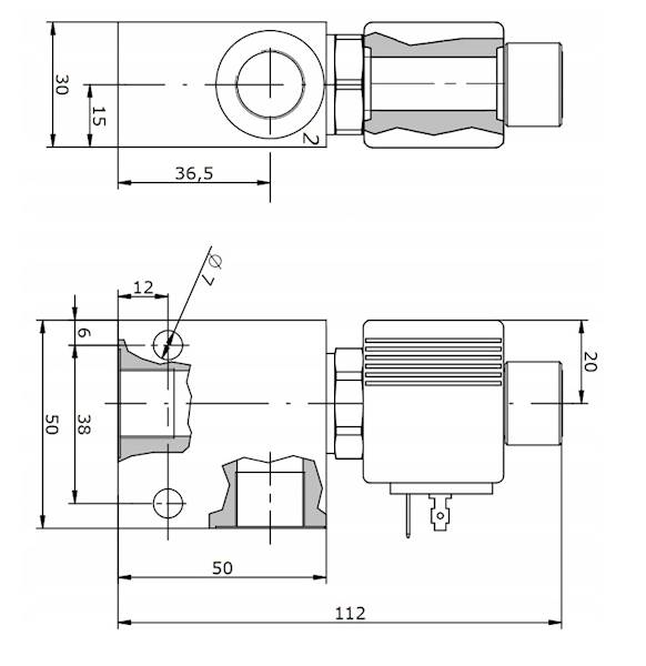 ZAWÓR HYDRAULICZNY ELEKTRYCZNY 2/2 12V 40L OTWARTY