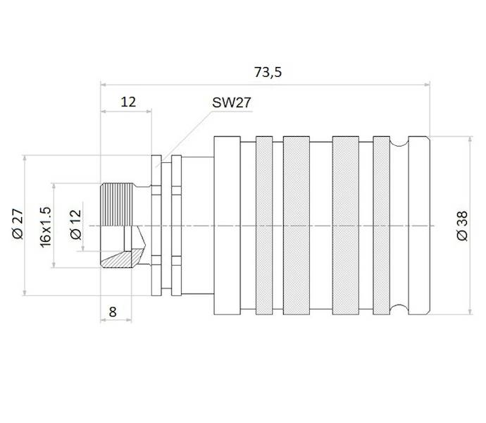 SZYBKOZŁĄCZE HYDRAULICZNE PAV ISO-A 1/2 EURO GNIAZDO M16-1.5