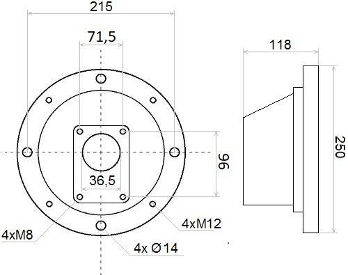 ŁĄCZNIK KOŁNIERZ POŚREDNI POMPY GR2 I SILNIKA 2,2-5,5 kW