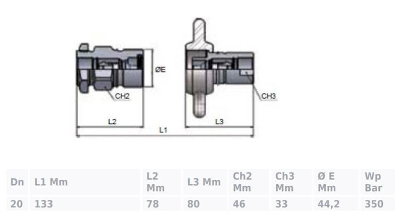 Szybkozłącze hydrauliczne VCR 3/4'' skręcane GNIAZDO
