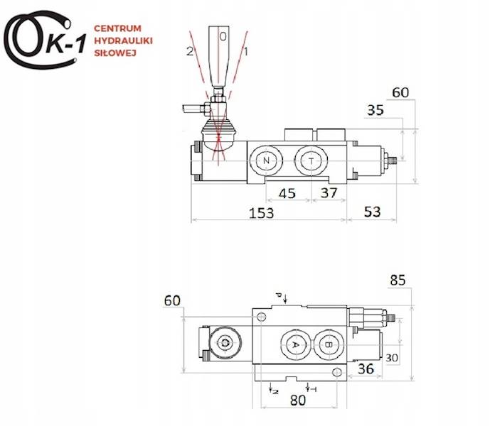 ROZDZIELACZ HYDRAULICZNY 1 SEKCYJNY 40L ZATRZASK POD SILNIK D8