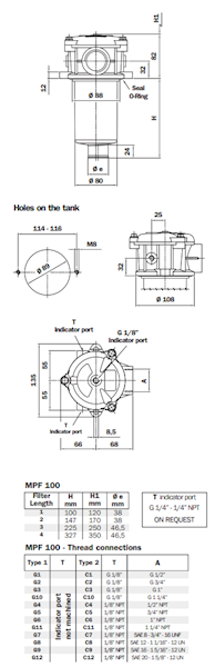 KORPUS FILTRA HYDRAULICZNEGO MPF 1001 AG2 SH 63305