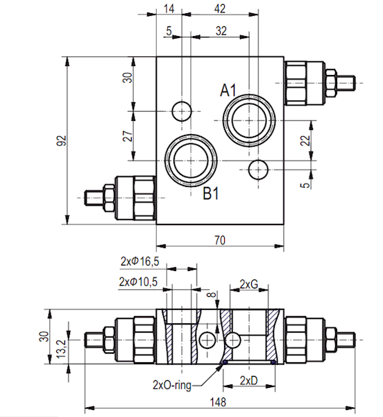ZAWÓR HYDRAULICZNY PRZELEWOWY SILNIKA SMS BVS 1208 VAU 1/2''