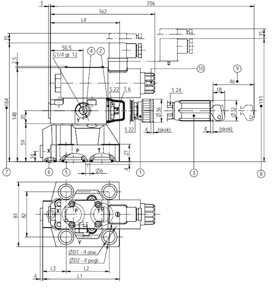 Zawór hydrauliczny PONAR DBW-10-B-2-52/315UG24NZ4