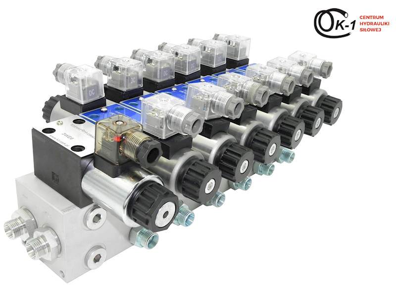 ROZDZIELACZ CETOP 6 SEKCJE 60L elektryczny + odciążenie 12V