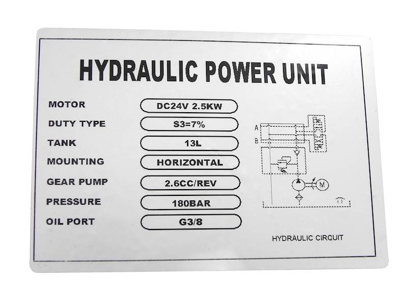 AGREGAT HYDRAULICZNY 24V 2,5kW 2,6cm³ 13L DOUBLE