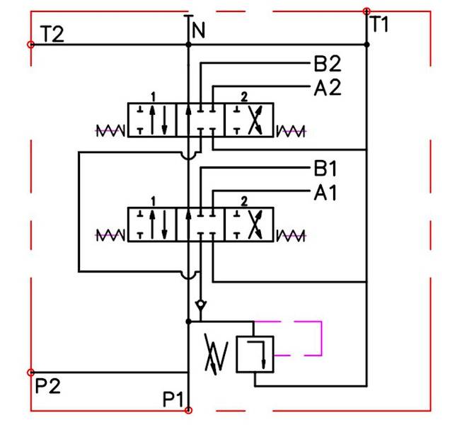 ROZDZIELACZ HYDRAULICZNY 2 SEKCYJNY 80L 2 SEKCJE JOYSTICK