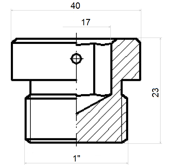 KOREK HYDRAULICZNY Z USZCZELNIENIEM GWINT BSP 1''