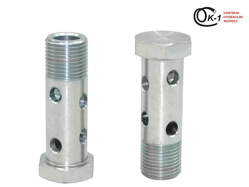 ŚRUBA HYDRAULICZNA PODWÓJNA 14x1,5 OCZKOWA