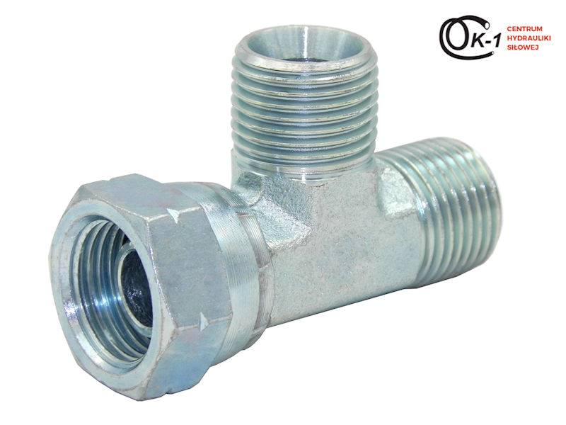 TRÓJNIK HYDRAULICZNY 3/8" Z NAKRĘTKĄ Z BOKU