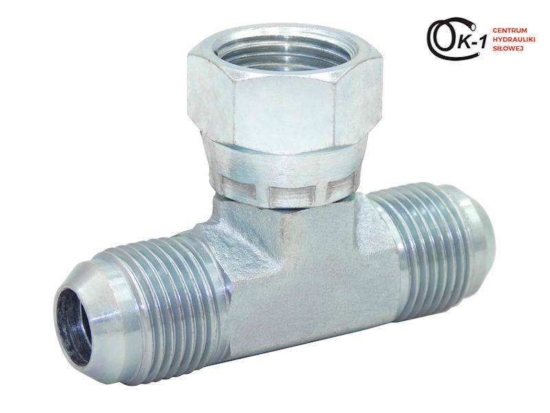 ZŁĄCZE TRÓJNIK HYDRAULICZNY UNF 9/16 Z NAKRĘTKĄ SAE JIC