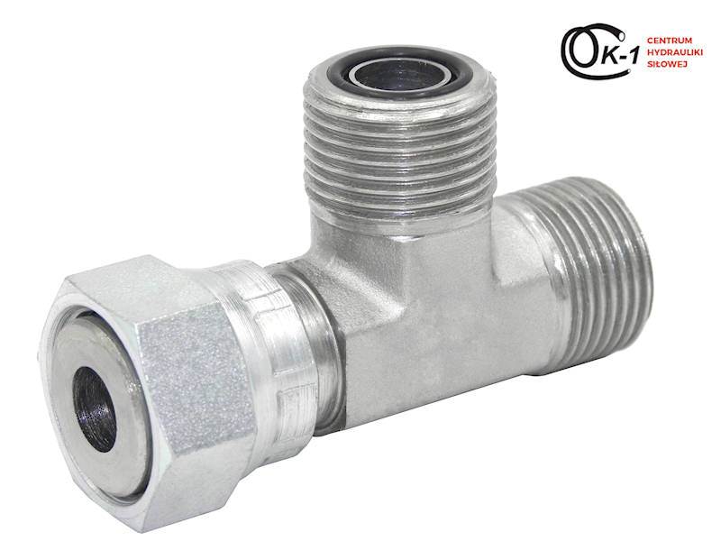 TRÓJNIK HYDRAULICZNY ORFS 9/16'' NAKRĘTKA Z BOKU