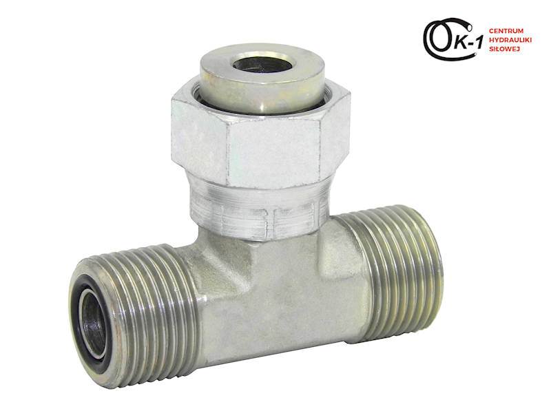 ZŁĄCZE TRÓJNIK HYDRAULICZNY ORFS 9/16 Z NAKRĘTKĄ