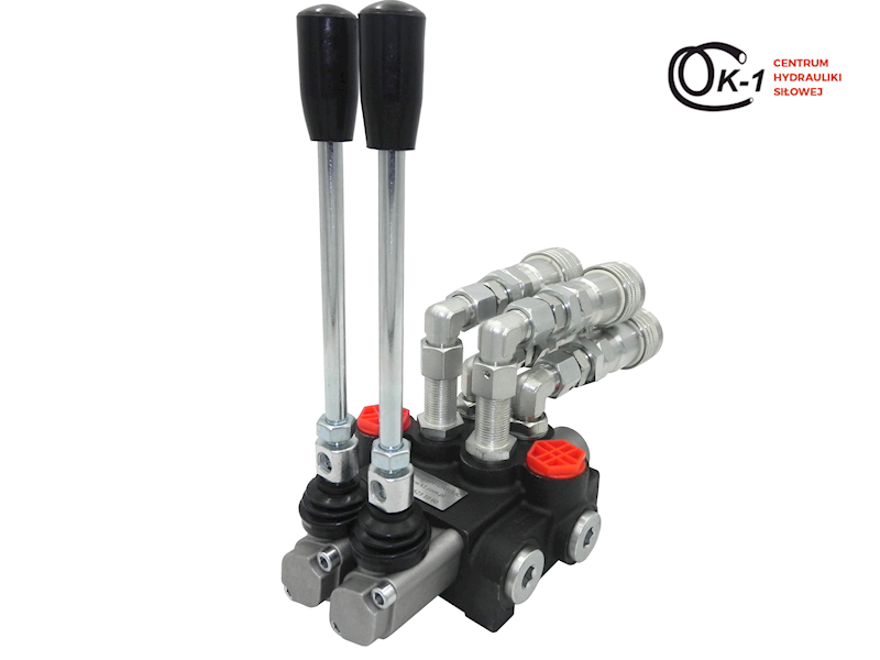 ROZDZIELACZ HYDRAULICZNY 2 SEKCYJNY + GNIAZDA EURO