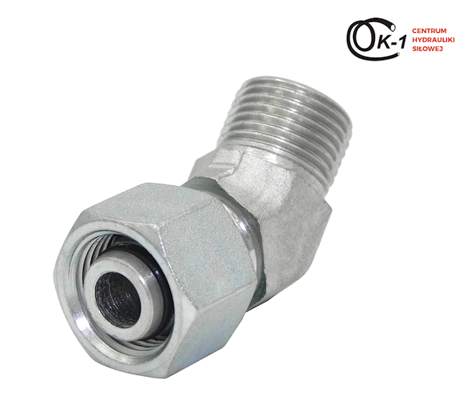 KOLANO HYDRAULICZNE NAKRĘTKA M18x1.5 12L 45 STOPNI