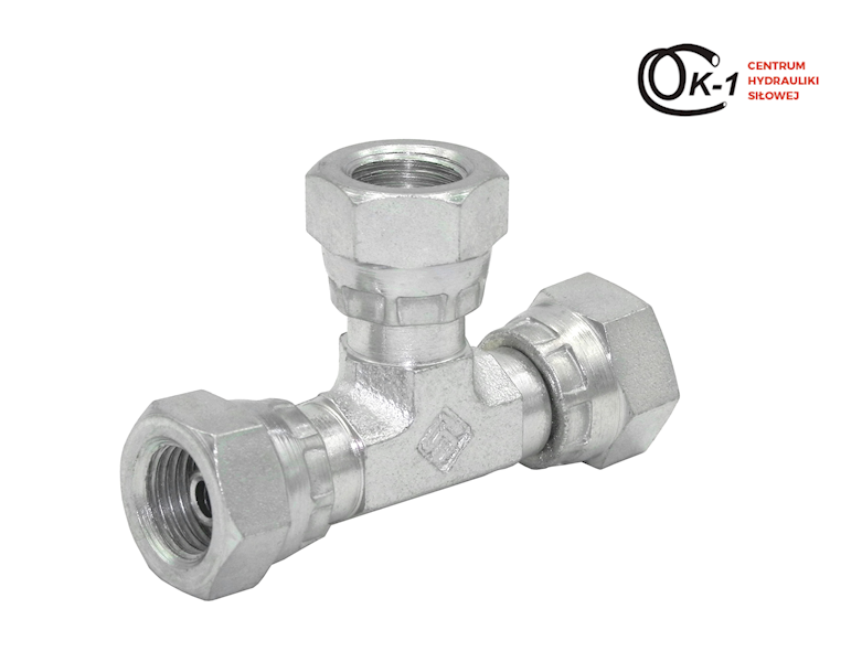 TRÓJNIK HYDRAULICZNY BSP 1/4" Z NAKRĘTKAMI