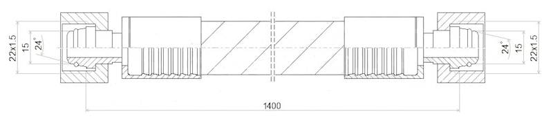PRZEWÓD WĄŻ HYDRAULICZNY DN12 22/22 DKOL-DKOL AA1400 275bar