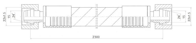 PRZEWÓD WĄŻ HYDRAULICZNY DN12 22/22 DKOL-DKOL AA2300 275bar