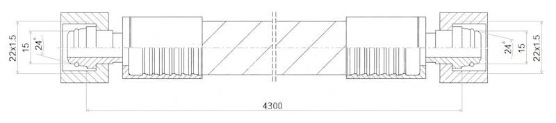 PRZEWÓD WĄŻ HYDRAULICZNY DN12 22/22 DKOL-DKOL AA4300 275bar