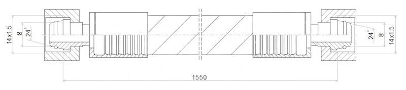 PRZEWÓD WĄŻ HYDRAULICZNY DN6 14/14 DKOL-DKOL AA1550 400bar