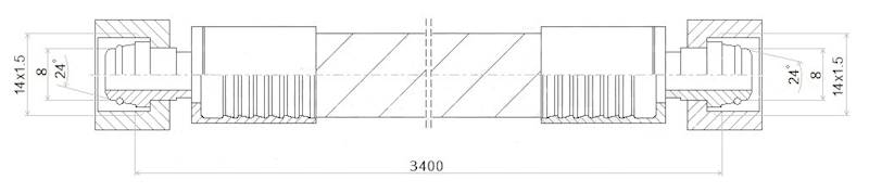PRZEWÓD WĄŻ HYDRAULICZNY DN6 14/14 DKOL-DKOL AA3400 400bar