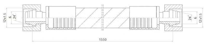 PRZEWÓD WĄŻ HYDRAULICZNY DN6 12/12 DKOL-DKOL AA1550 400bar