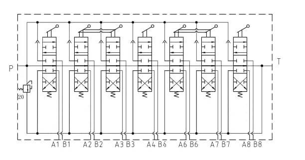 ROZDZIELACZ HYDRAULICZNY 7 SEKCYJNY DO MASZYN LEŚNYCH 90L
