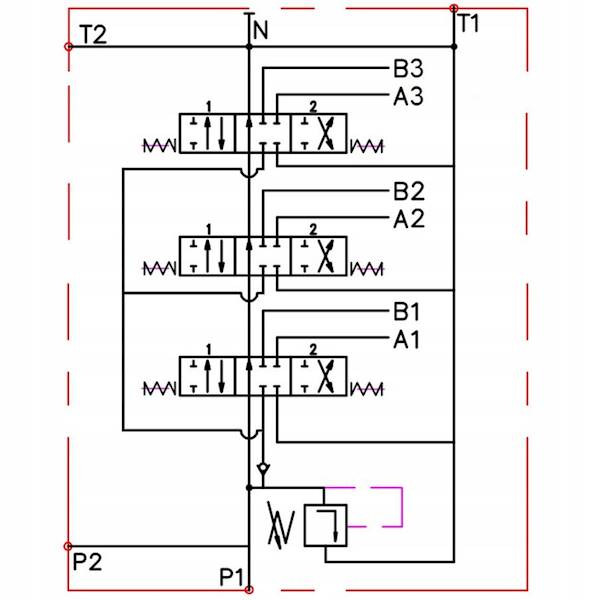 ROZDZIELACZ HYDRAULICZNY 3 SEKCYJNY 3 SEKCJE 80L
