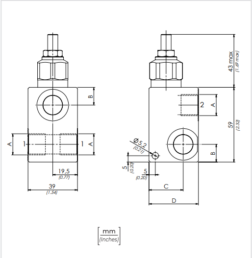 Zawór przelewowy VMD G1/2 30-120 BAR C2