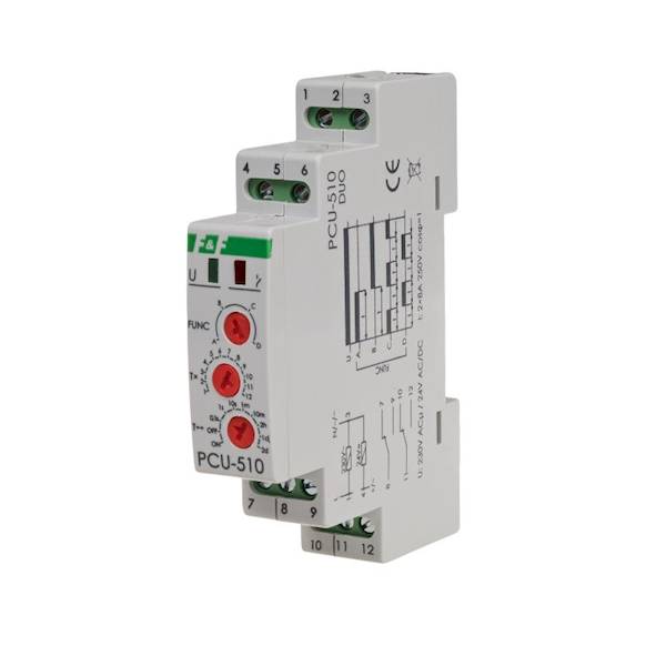 Przekaźnik czasowy, styk: 2xNO/NC 230V