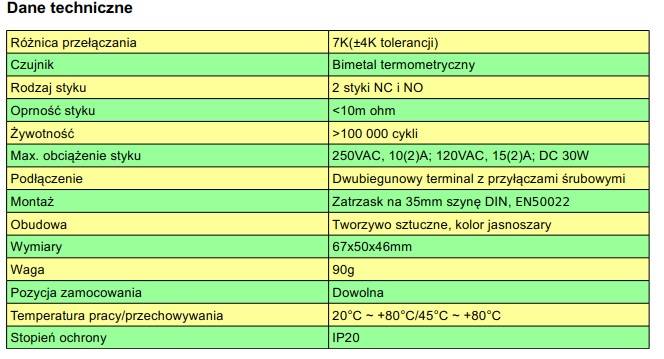 Termostat podwójny: grzanie, chłodzenie 