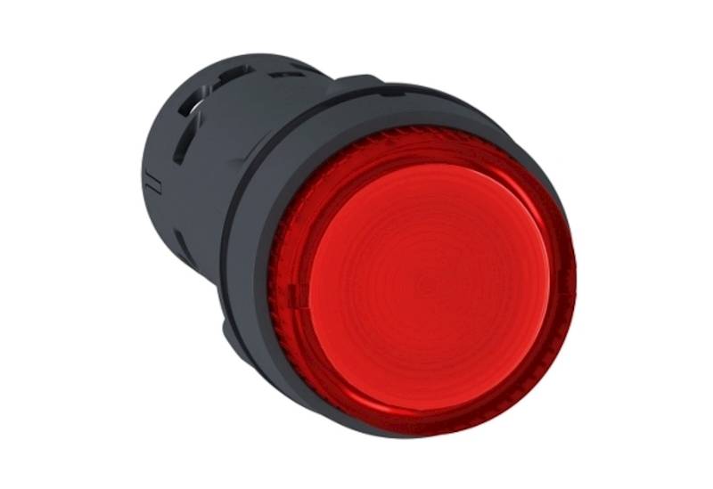 PRZYC.PODŚW.LED Z SAMOPOWR.NC 230V CZERW