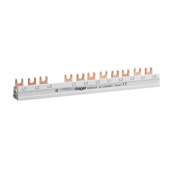 Szyna łączeniowa 3P 63A 10mm2 widełkowa (12mod.)