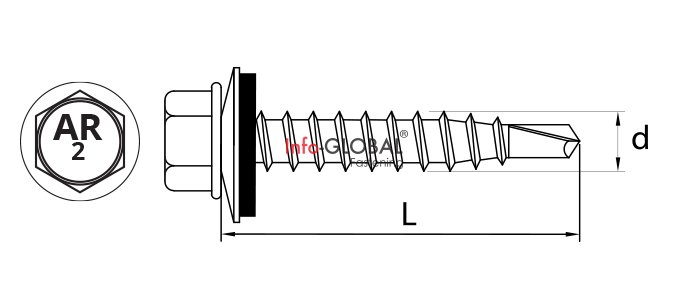 WKRĘT FARMERSKI DREWNO WFD 4,8x35 CEGLASTY RAL8004