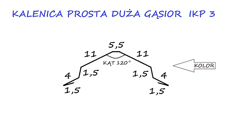KALENICA PROSTA DUŻA STAL IKP3 NIEBIESKA 5010