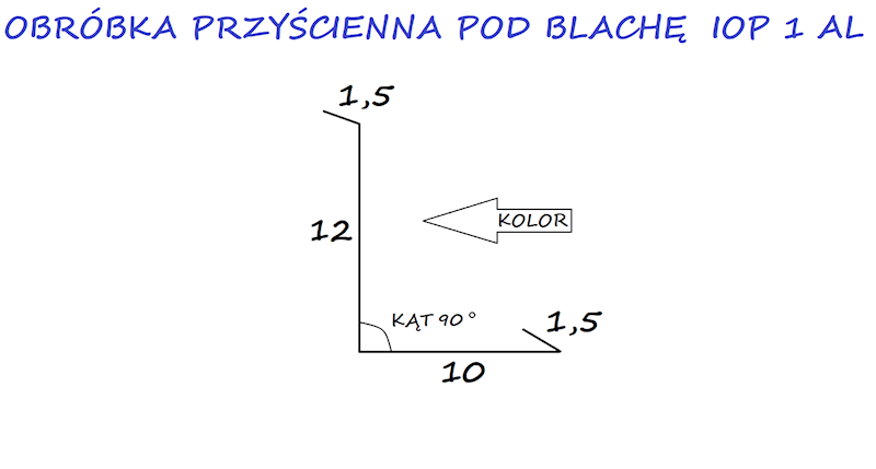OBRÓBKA PRZYŚCIENNA IOP1 ALUMINIUM KOLOR