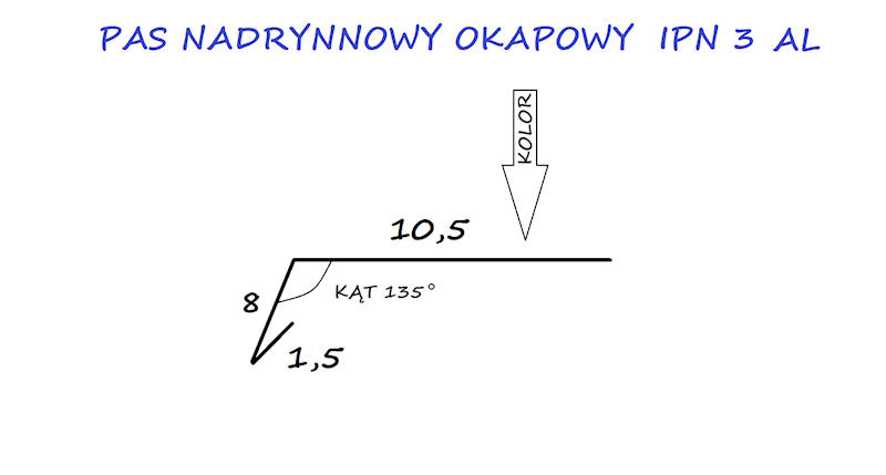 PAS NADRYNNOWY IPN3 ALUMINIUM KOLOR