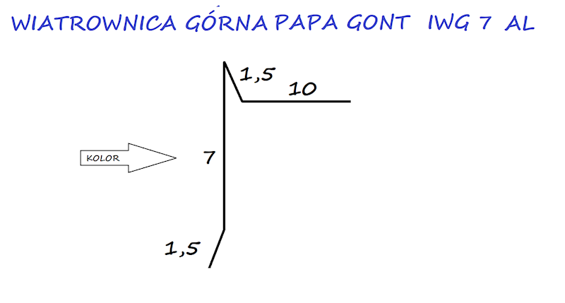 WIATROWNICA GÓRNA IWG7 ALUMINIUM KOLOR