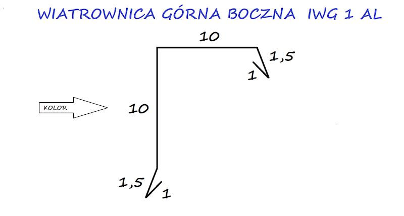 WIATROWNICA GÓRNA IWG1 ALUMINIUM KOLOR