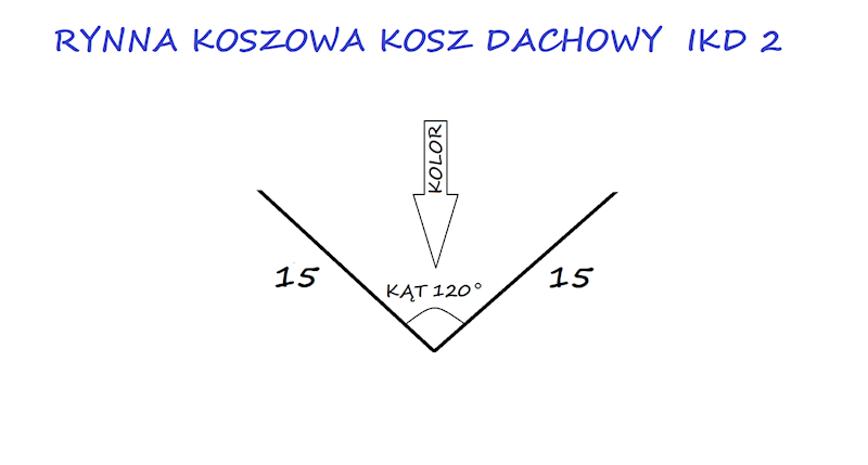 KOSZ DACHOWY RYNNA KOSZOWA STAL IKD2 WIŚNIA 3005