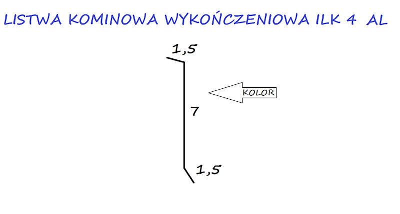 LISTWA KOMINOWA ILK4 ALUMINIUM KOLOR