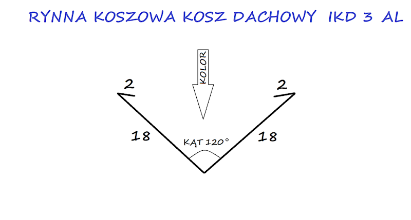 KOSZ DACHOWY RYNNA KOSZOWA ALU.IKD3 CEGLASTY 8004