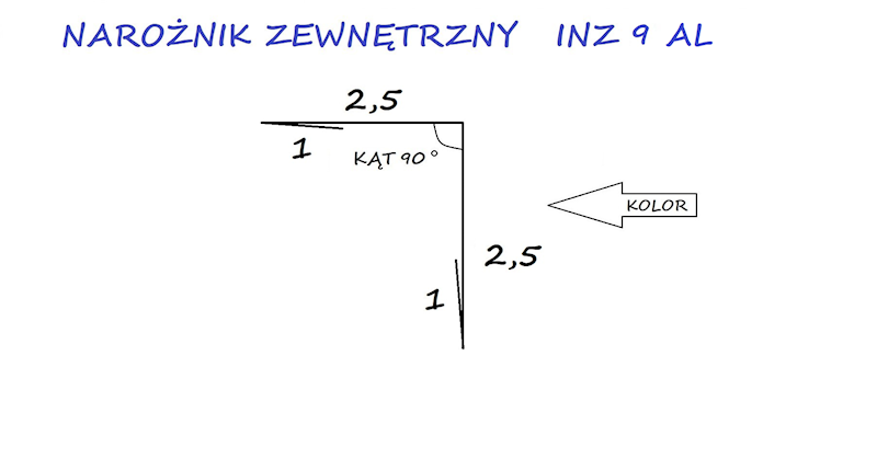 NAROŻNIK ZEWNĘTRZNY ALU.INZ 9 GRAFIT 7021