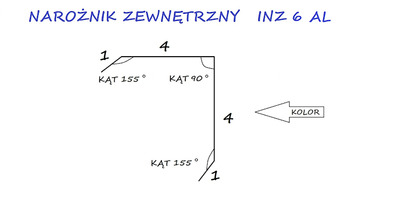 NAROŻNIK ZEWNĘTRZNY ALU.INZ 6 BRĄZOWY 8017