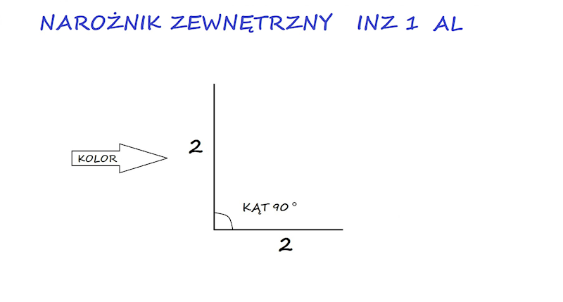 NAROŻNIK ZEWNĘTRZNY ALU.INZ 1 CEGLASTY 8004